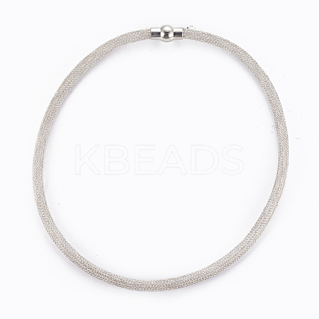 Brass Mesh Chain Necklaces NJEW-F197-01H-1