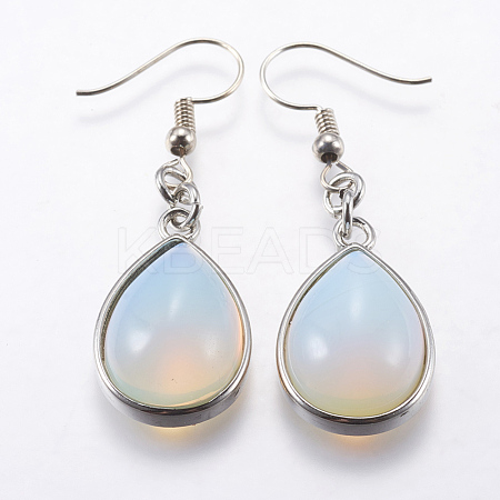 Opalite Dangle Earrings EJEW-P143-A08-1