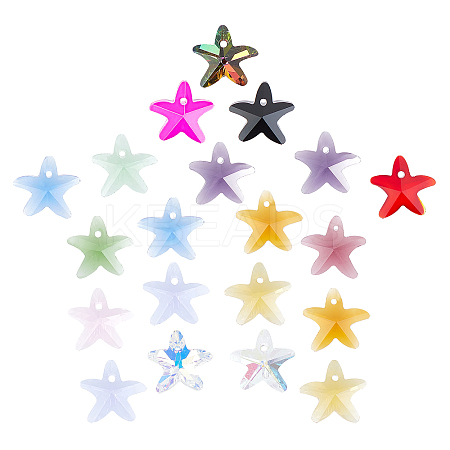 90Pcs 15 Colors Faceted Glass Charms GLAA-PH0008-26-1
