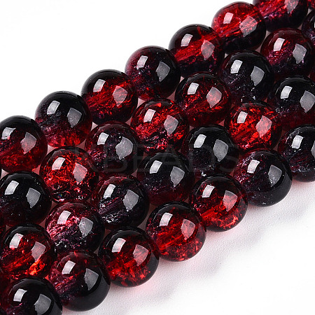 Transparent Crackle Glass Bead Strands X-GLAA-T025-8mm-02G-1