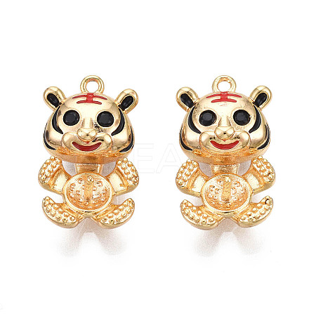 Brass Enamel Peg Bails Pendants KK-N216-368-1