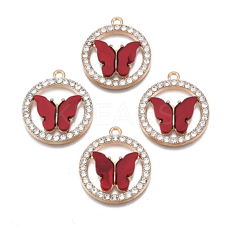 Alloy Rhinestone Pendants X1-PALLOY-S183-001E-RS-1