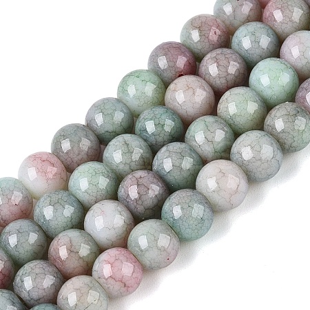 Ombre Effect Opaque Crackle Glass Beads Strands GLAA-Q106-01A-A01-1