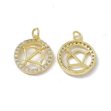 Real 18K Gold Plated Brass Micro Pave Clear Cubic Zirconia Pendants KK-E068-VB409-9-1