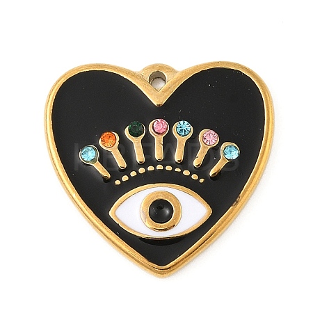 304 Stainless Steel Enamel Pendants STAS-P380-64G-01-1