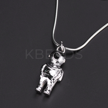Cute 316 Surgical Stainless Steel Spaceman Pendant Necklaces for Women's Daily Wear AD9649-1-1