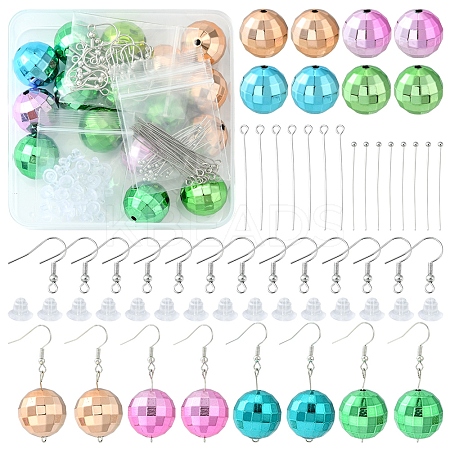 DIY Disco Ball Dangle Earring Making Kit DIY-FS0004-02-1