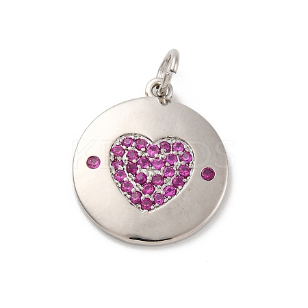 Brass Micro Pave Cubic Zirconia Pendants KK-U033-11P-01-1