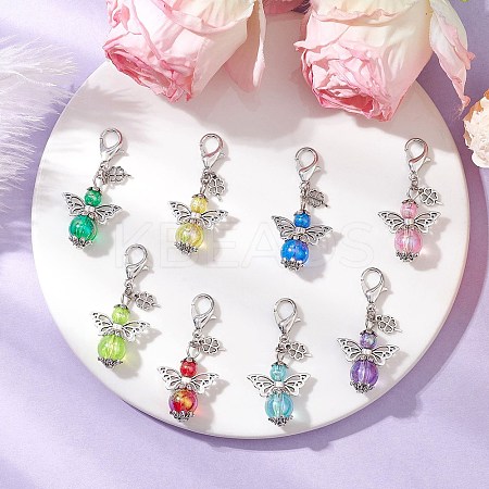 Angel Acrylic Pendant Decorations HJEW-JM03105-01-1