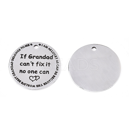 Non-Tarnish 201 Stainless Steel Pendants STAS-T064-38P-16-1