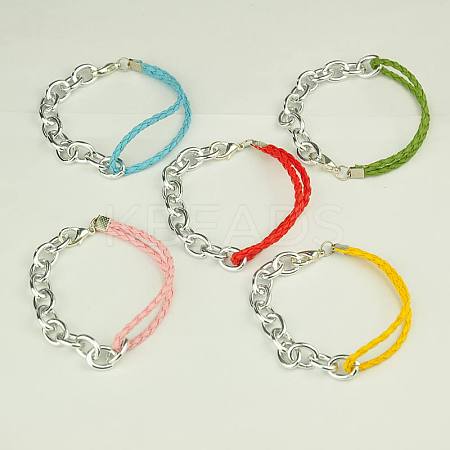 10Pcs Fashion Braided Bracelets BJEW-JB00848-M-1