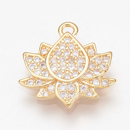 Brass Micro Pave Cubic Zirconia Charms ZIRC-Q002-108G-1