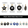 54Pcs 9 Style 304 Stainless Steel Evil Eye Enamel Charms STAS-CA0002-06-2