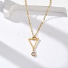 304 Stainless Steel Crystal Rhinestone Geometric Pendant Cable Chain Necklaces NJEW-Z073-01G-02-1