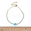 304 Stainless Steel Glass Beads Link Chain Bracelets BJEW-A036-14G-01-5