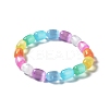 Dyed Natural Selenite Column Beaded Stretch Bracelet for Women LS-BJEW-I312-03-1