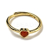 Heart Natural Mixed Stone Adjustable Rings RJEW-Q818-02G-4