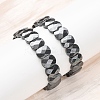 Oval Non-magnetic Synthetic Hematite Beads Stretch Bracelets for Unisex BJEW-Z149-05A-1