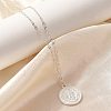 304 Stainless Steel Flat Round Cameo Pendant Cable Chain Necklaces for Women LS-STAS-Z108-02S-02-3