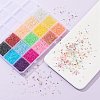 182G 14 Colors Transparent 8/0 Glass Seed Beads SEED-YW0002-44-5