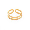 Ion Plating(IP) 304 Stainless Steel Double Line Open Cuff Ring for Women LS-RJEW-S405-227G-1