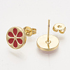Brass Stud Earrings EJEW-S201-174B-2