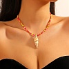 Summer Beach Natural Shell Pendant Glass Seed Beaded Necklaces for Women FS-WGEF253-09-1