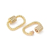 Brass Micro Pave Clear Cubic Zirconia Screw Carabiner Lock Charms KK-Z118-05G-2