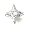 Brass Micro Pave Clear Cubic Zirconia Beads KK-U061-15B-P-1