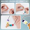 Wood with Opaque Plastic Beads Bracelet DIY Kit DIY-DR0001-73-3