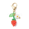Sunflower Bud Acrylic Glass Seed Beaded Pendant Decorations HJEW-MZ00229-3
