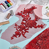 Flower Polyester Embroidery Sew on Appliques PATC-WH0020-33D-4