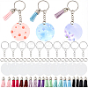 DIY Blank Double-sided Heat Transfer Aluminium Pendant Keychain Making Kits DIY-SP0005-26E-1