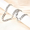 7MM 304 Stainless Steel Figaro Chain Necklaces for Women Men NJEW-B134-04B-P-1
