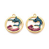 304 Stainless Steel Enamel Pendants STAS-N124-07G-1