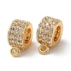Brass Micro Pave Cubic Zirconia Tube Bails KK-P239-28G-1