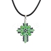 Transparent Electroplate Glass Pendant Necklaces NJEW-MZ00040-02-1