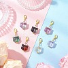 Cat Head Glass Pendants Decorations HJEW-JM03609-1