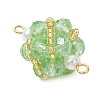 Glass Beaded Round Sphere Links PALLOY-MZ00874-02-3