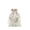 Printed Cotton Imitation Burlap Packing Pouches Drawstring Bags PW-WG7B662-22-1