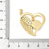 Brass Micro Pave Clear Cubic Zirconia with Glass Pendants KK-G524-01G-07-3