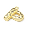 Brass Micro Pave Clear Cubic Zirconia Pendants KK-I476-02G-P-2