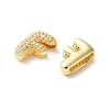 Rack Plating Brass Micro Pave Cubic Zirconia Slide Charms KK-C084-34G-F-2