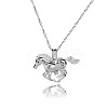 Alloy Horse Cage Pendant Necklace with Synthetic Luminous Stone LS-LUMI-PW0001-002P-B-2