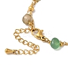 Summer Beach Nuggets Natural Agate(Dyed & Heated) Multi-Strand Anklets BJEW-P326-07E-G-3
