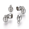 Tarnish Resistant 201 Stainless Steel Cord Ends X-STAS-P118-01-1