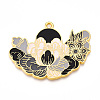 Rack Plating Alloy Enamel Big Pendants ENAM-N056-395-G-2