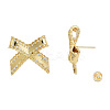Cubic Zirconia Bowknot Stud Earrings EJEW-N011-64-3