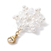 Christmas Snowflake Shell Pearl & Glass Pendants Decorations HJEW-TA00217-4