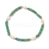 Natural Sesame Jasper & Cultured Freshwater Pearl Beads Beaded Stretch Bracelets for Women BJEW-JB13322-02-2